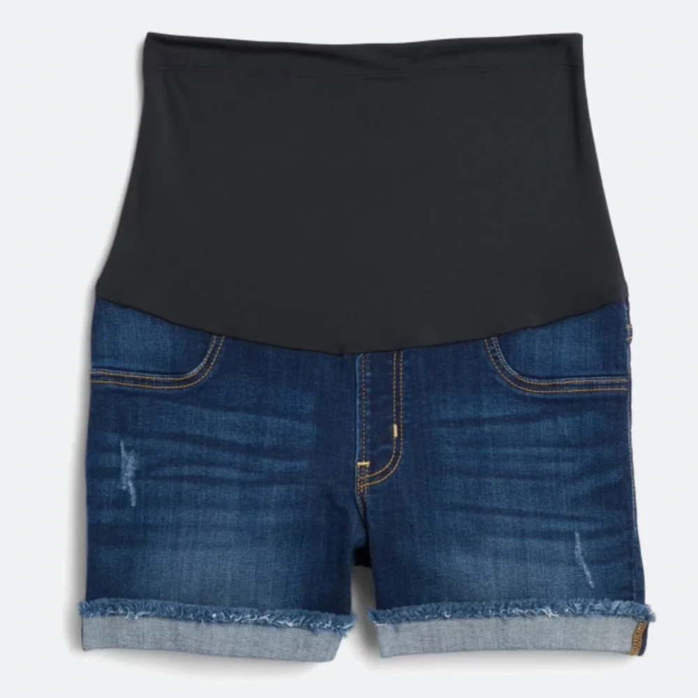 JUST BLACK Romeo Maternity Frayed Cuff Denim Shorts, size 31